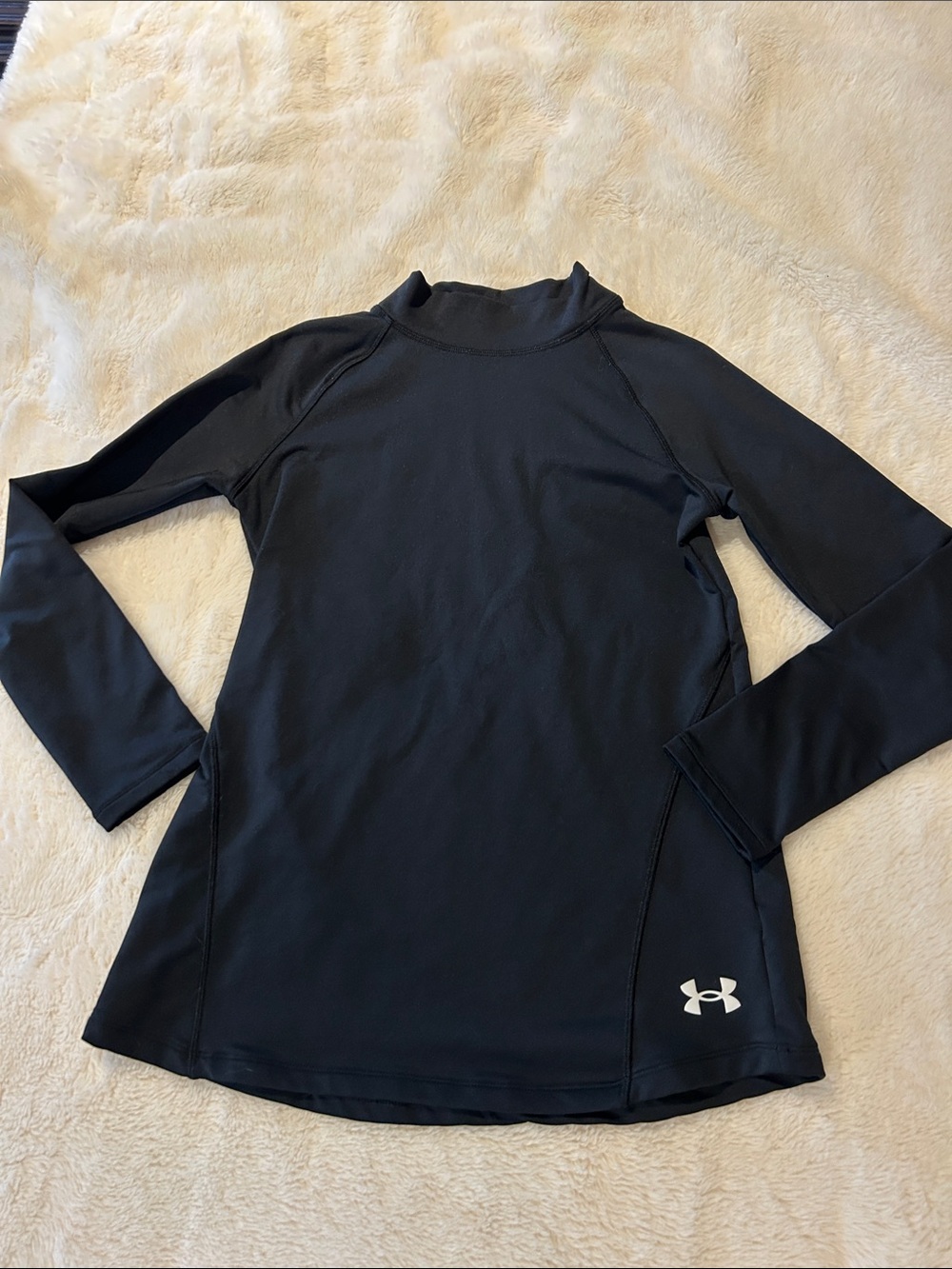 Under Armour Black Long Sleeve Compression Top with Logo
